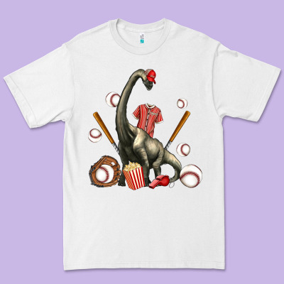 Brachiosaurus With Baseball Premium Tee Designed By Artiststas