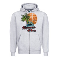 Heather Grey summer vibes Zipper Hoodie - SublimationCraftShop