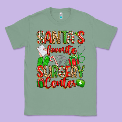 Santa's Favorite Surgery Center Png Sublimation De Classic Tee Designed By Texasbilliewilder