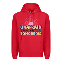 Red unafraid i know who holds tomorrow Premium Hoodie - MaliasSmallBusiness