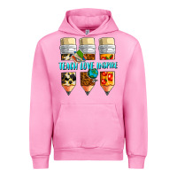 Fuchsia Pink teach love inspire Urban Hoodie - NancyCooperArtShop