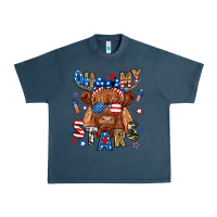Midnight Navy oh my stars highland cow Urban Heavy Tee - RanaPortraitStore