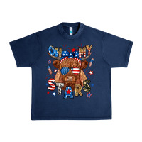 Navy oh my stars highland cow Urban Heavy Tee - RanaPortraitStore