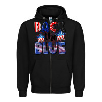 Black Back the blue 4th of july Zipper Hoodie - CowGirlArtShop