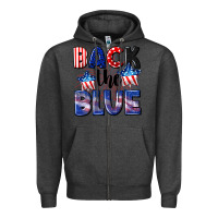 Charcoal Heather Back the blue 4th of july Zipper Hoodie - CowGirlArtShop