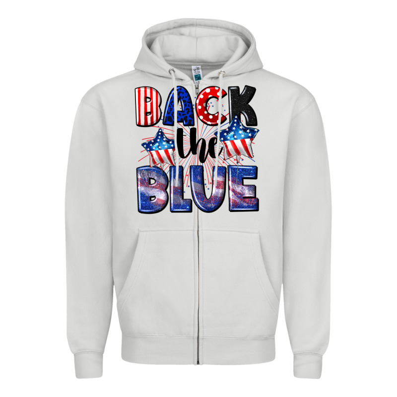 Back The Blue 4th Of July Zipper Hoodie by CowGirlArtShop | Teevron
