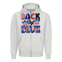 Dove Grey Back the blue 4th of july Zipper Hoodie - CowGirlArtShop