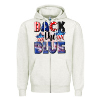 Oatmeal Heather Back the blue 4th of july Zipper Hoodie - CowGirlArtShop