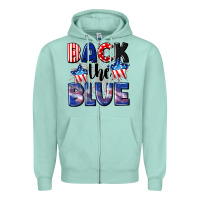 Seafoam Back the blue 4th of july Zipper Hoodie - CowGirlArtShop