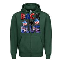 Sports Green Back the blue 4th of july Zipper Hoodie - CowGirlArtShop