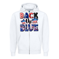 White Back the blue 4th of july Zipper Hoodie - CowGirlArtShop