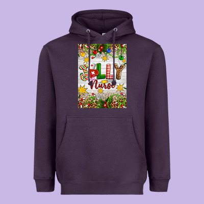 Christmas Jolly Nurse Heavyweight Hoodie Designed By Artiststas