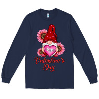 Navy happy valentine's day gnomes with sunflower Long Sleeve Tee - RanaPortraitStore