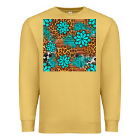 Antique Gold leopard gemstone seamless pattern Premium Sweatshirt - BundleAndBundleShop