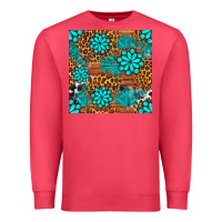 Cardinal leopard gemstone seamless pattern Premium Sweatshirt - BundleAndBundleShop