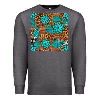 Charcoal Heather leopard gemstone seamless pattern Premium Sweatshirt - BundleAndBundleShop