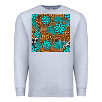 Heather Grey leopard gemstone seamless pattern Premium Sweatshirt - BundleAndBundleShop