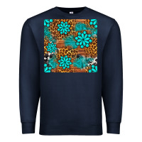 Navy leopard gemstone seamless pattern Premium Sweatshirt - BundleAndBundleShop