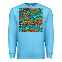 Ocean Blue leopard gemstone seamless pattern Premium Sweatshirt - BundleAndBundleShop