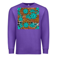 Purple leopard gemstone seamless pattern Premium Sweatshirt - BundleAndBundleShop