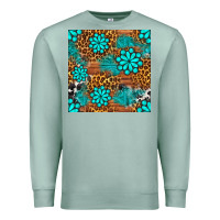 Seafoam leopard gemstone seamless pattern Premium Sweatshirt - BundleAndBundleShop