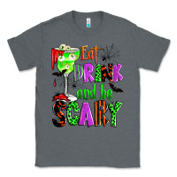 Charcoal Heather eat drink and be scary Classic Tee - Zillion Design Studio