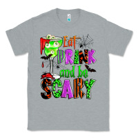 Heather Grey eat drink and be scary Classic Tee - Zillion Design Studio