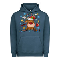 Pigment Midnight Navy christmas deer school Urban Hoodie - MaliasSmallBusiness