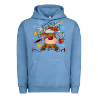 Pigment Pebble Blue christmas deer school Urban Hoodie - MaliasSmallBusiness
