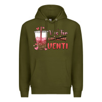Army Green v is for valentine venti Premium Hoodie - MaliasSmallBusiness