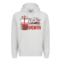 Dove Grey v is for valentine venti Premium Hoodie - MaliasSmallBusiness