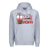 Heather Grey v is for valentine venti Premium Hoodie - MaliasSmallBusiness