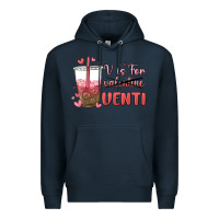 Navy v is for valentine venti Premium Hoodie - MaliasSmallBusiness