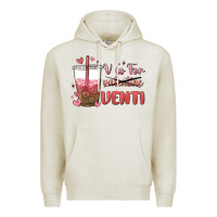 Oatmeal Heather v is for valentine venti Premium Hoodie - MaliasSmallBusiness