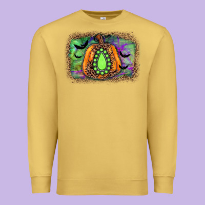 Halloween Gemstone Background Premium Sweatshirt Designed By Jahusdesignshop