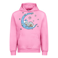 Fuchsia Pink snowman and moon Urban Hoodie - MaliasSmallBusiness