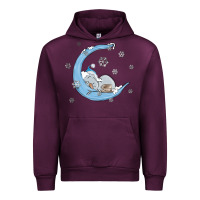 Mauve Wine snowman and moon Urban Hoodie - MaliasSmallBusiness