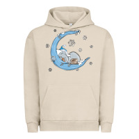 Pigment French Oak snowman and moon Urban Hoodie - MaliasSmallBusiness