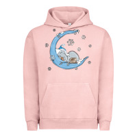 Pigment Salmon snowman and moon Urban Hoodie - MaliasSmallBusiness