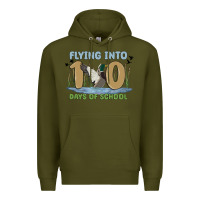 Army Green flying into 100 days of school Premium Hoodie - MaliasSmallBusiness
