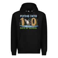 Black flying into 100 days of school Premium Hoodie - MaliasSmallBusiness