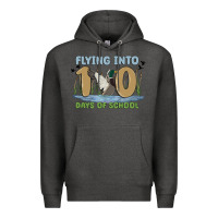 Charcoal Heather flying into 100 days of school Premium Hoodie - MaliasSmallBusiness