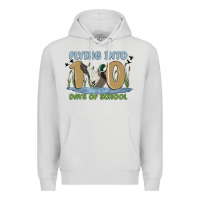 Dove Grey flying into 100 days of school Premium Hoodie - MaliasSmallBusiness