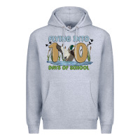 Heather Grey flying into 100 days of school Premium Hoodie - MaliasSmallBusiness