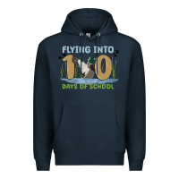 Navy flying into 100 days of school Premium Hoodie - MaliasSmallBusiness