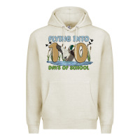 Oatmeal Heather flying into 100 days of school Premium Hoodie - MaliasSmallBusiness