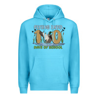 Ocean Blue flying into 100 days of school Premium Hoodie - MaliasSmallBusiness
