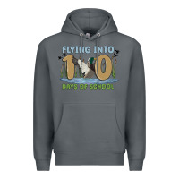 Rock flying into 100 days of school Premium Hoodie - MaliasSmallBusiness