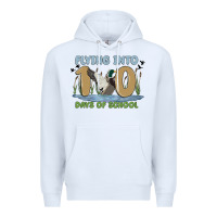 White flying into 100 days of school Premium Hoodie - MaliasSmallBusiness