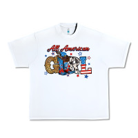 White all american girl Urban Heavy Tee - RanaPortraitStore